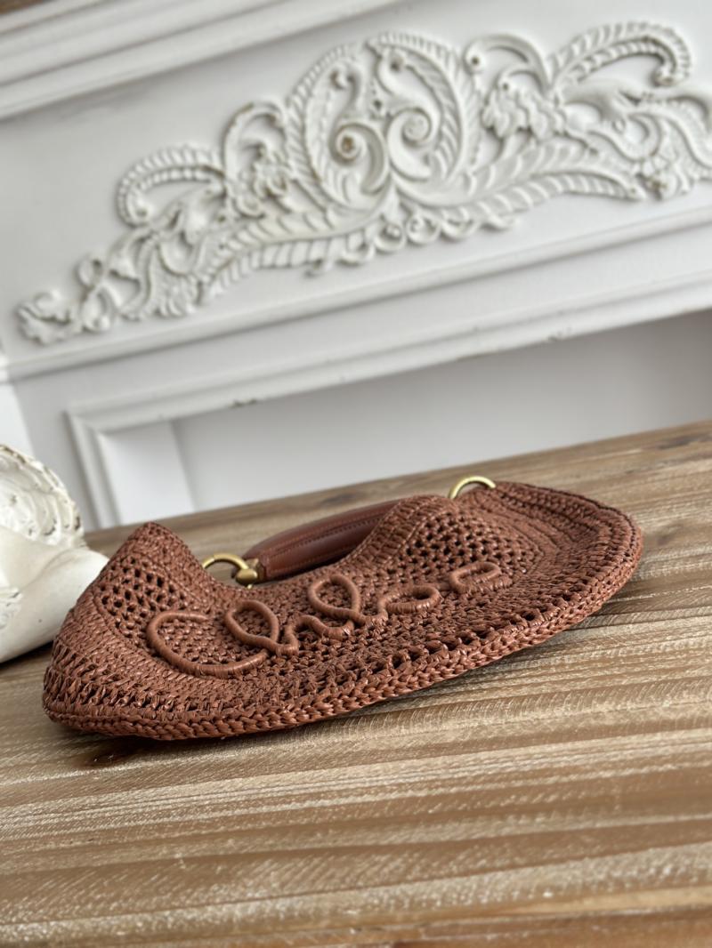 Chloe Raffia Summer Banana hobo bag Brown CH1668