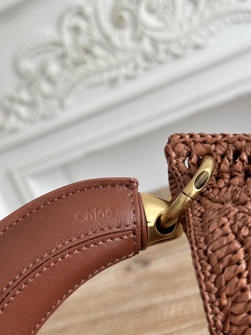 Chloe Raffia Summer Banana hobo bag Brown CH1668