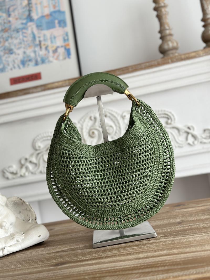 Chloe Raffia Summer Banana hobo bag Green CH1668