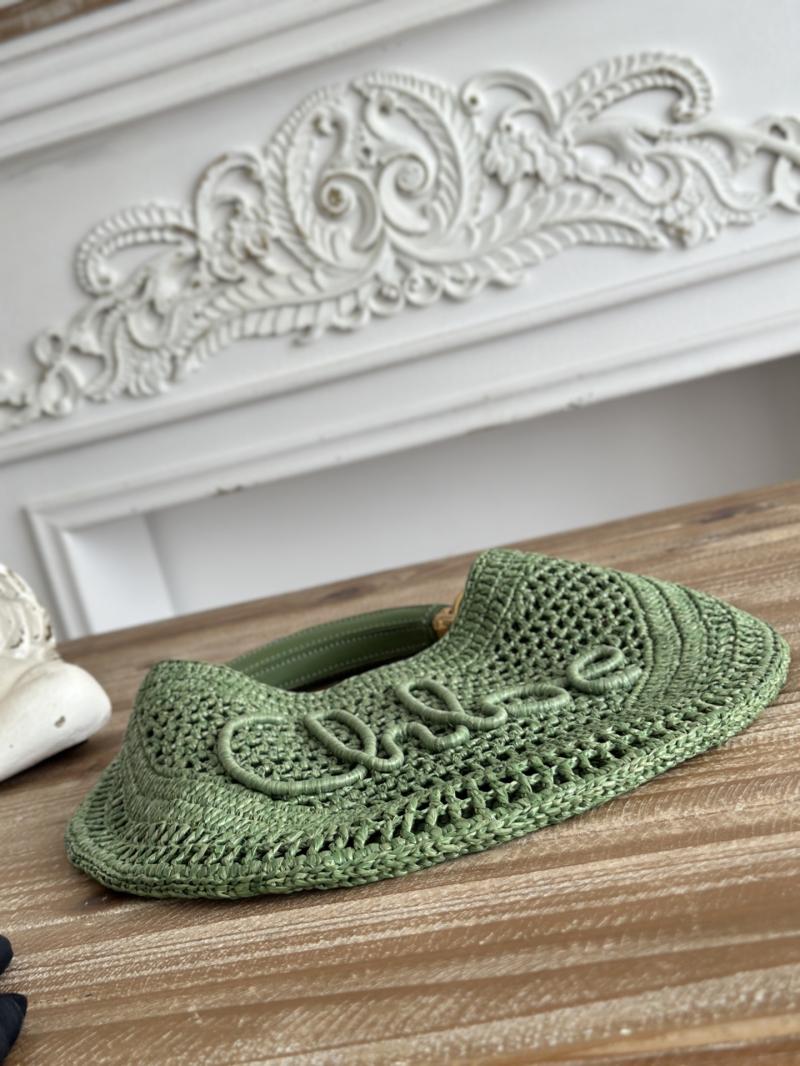 Chloe Raffia Summer Banana hobo bag Green CH1668