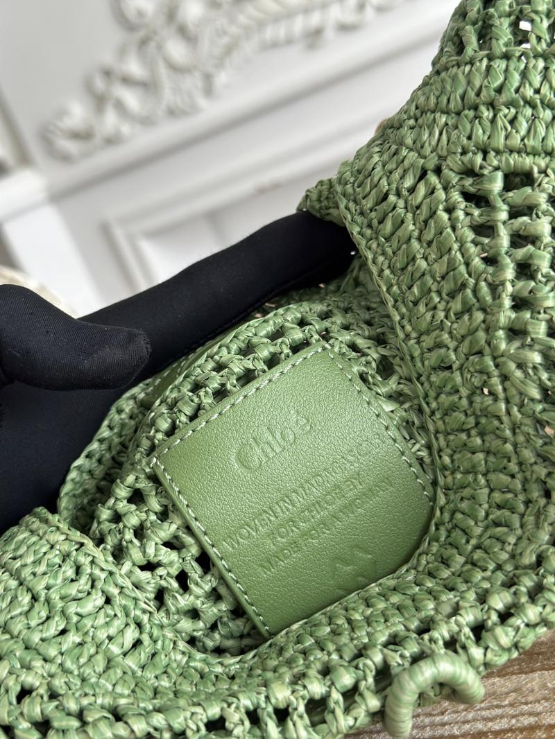 Chloe Raffia Summer Banana hobo bag Green CH1668