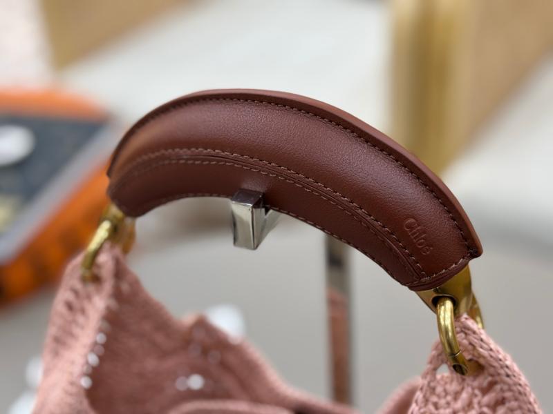 Chloe Raffia Summer Banana hobo bag Pink CH1668