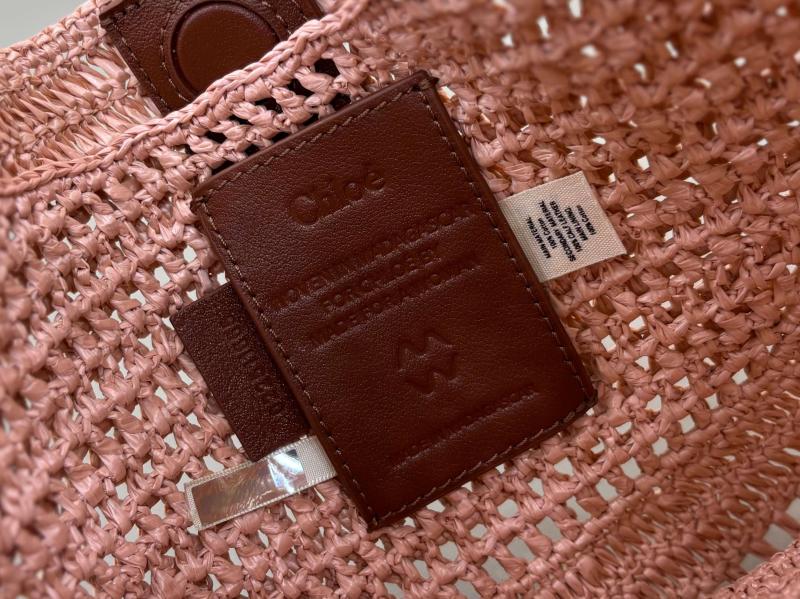 Chloe Raffia Summer Banana hobo bag Pink CH1668
