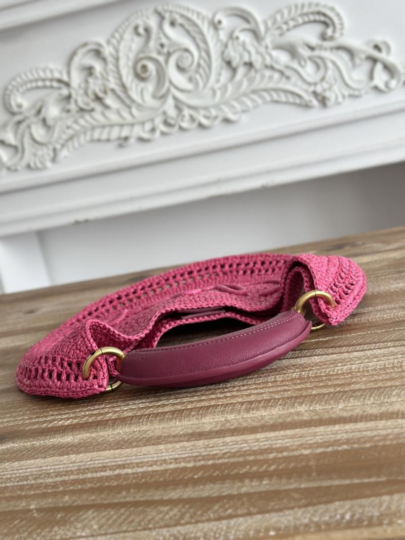 Chloe Raffia Summer Banana hobo bag Rose CH1668