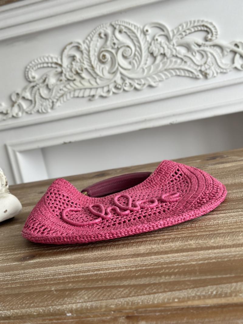 Chloe Raffia Summer Banana hobo bag Rose CH1668
