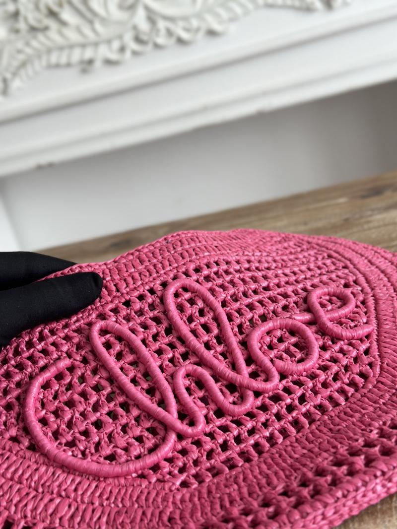 Chloe Raffia Summer Banana hobo bag Rose CH1668