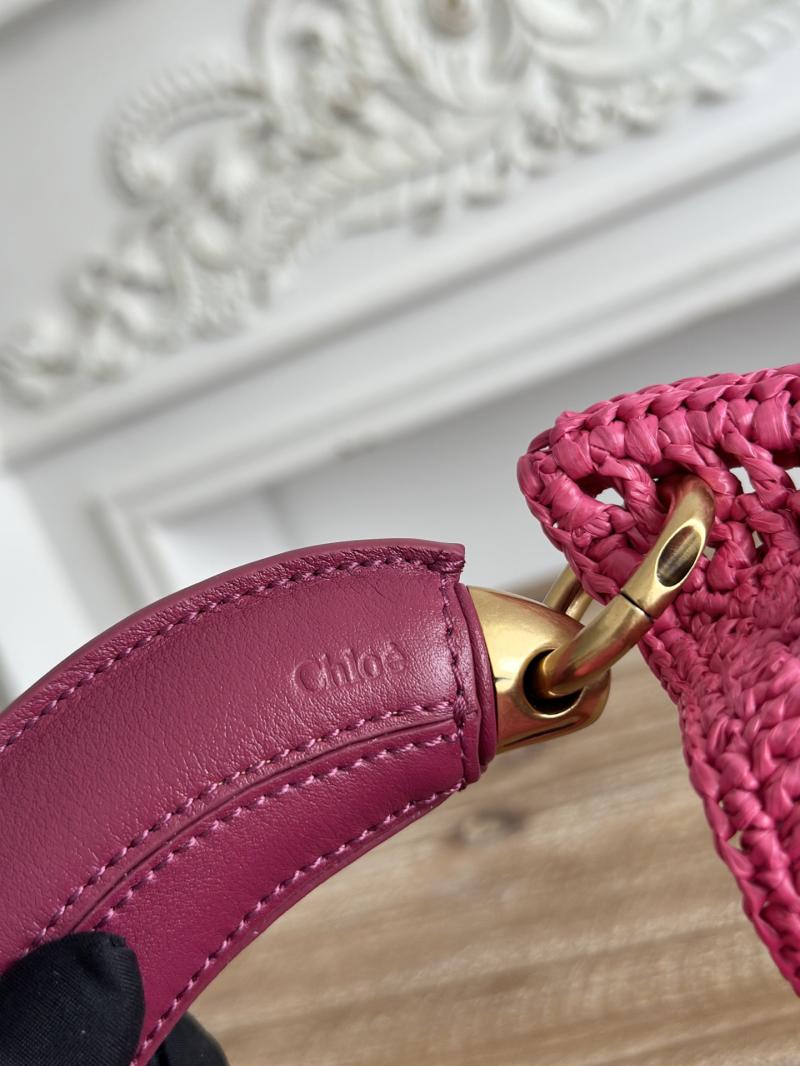 Chloe Raffia Summer Banana hobo bag Rose CH1668