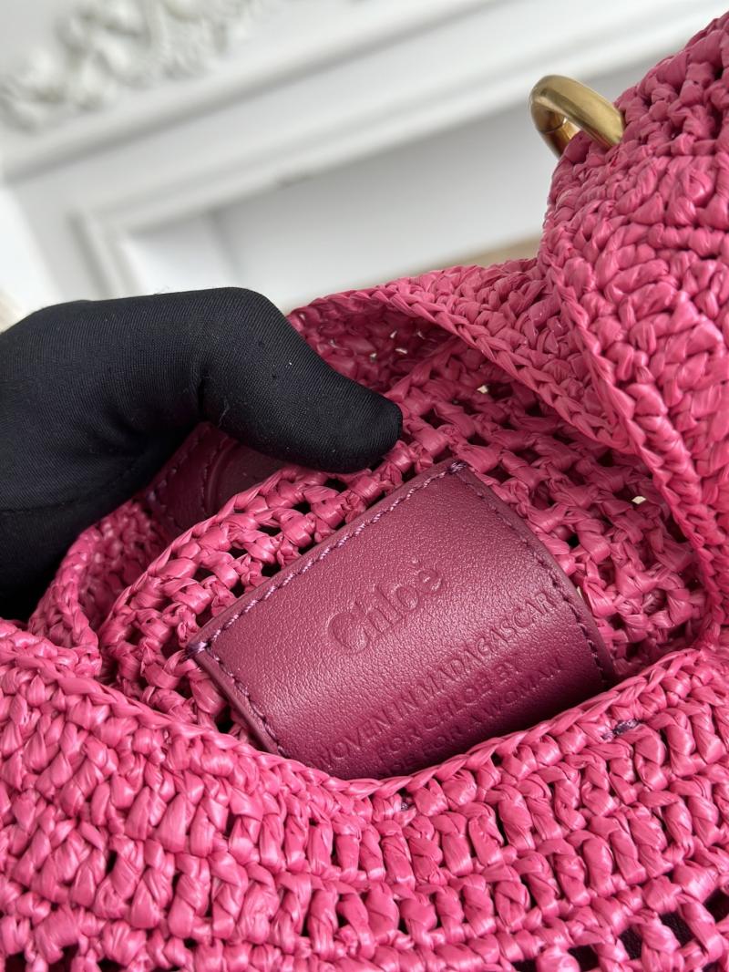 Chloe Raffia Summer Banana hobo bag Rose CH1668