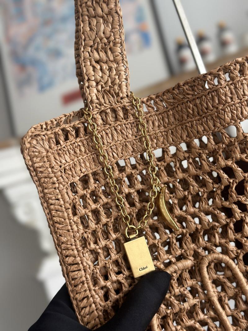 Chloe Raffia Summer Banana tote bag Beige CH25U