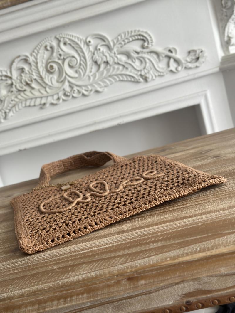 Chloe Raffia Summer Banana tote bag Beige CH25U