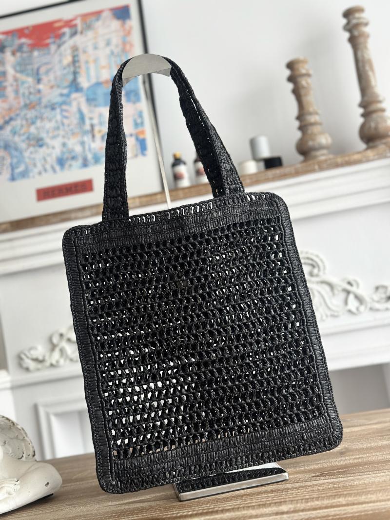 Chloe Raffia Summer Banana tote bag Black CH25U