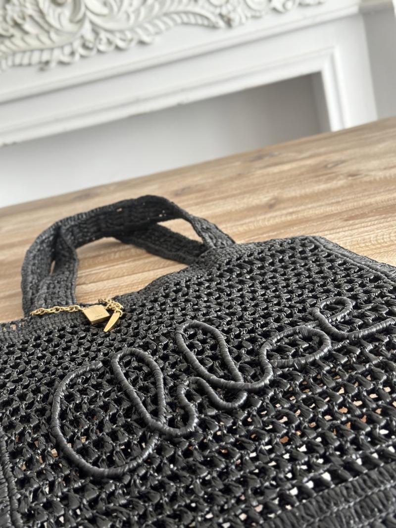 Chloe Raffia Summer Banana tote bag Black CH25U
