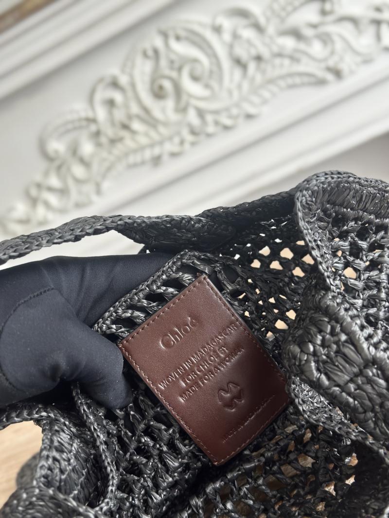 Chloe Raffia Summer Banana tote bag Black CH25U