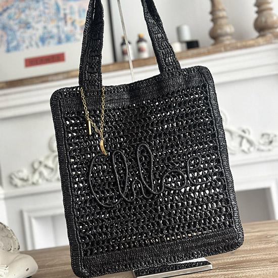 Chloe Raffia Summer Banana tote bag Black CH25U