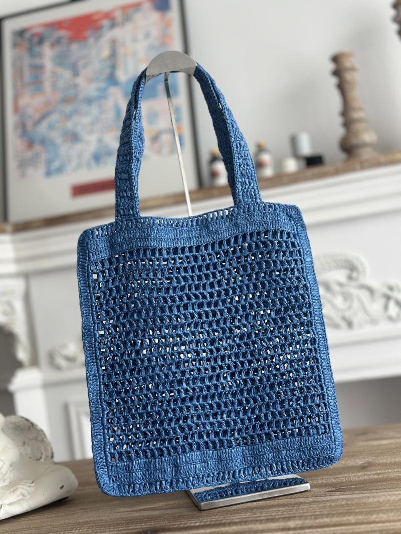 Chloe Raffia Summer Banana tote bag Blue CH25U