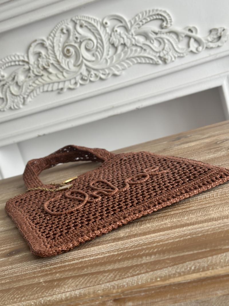 Chloe Raffia Summer Banana tote bag Brown CH25U