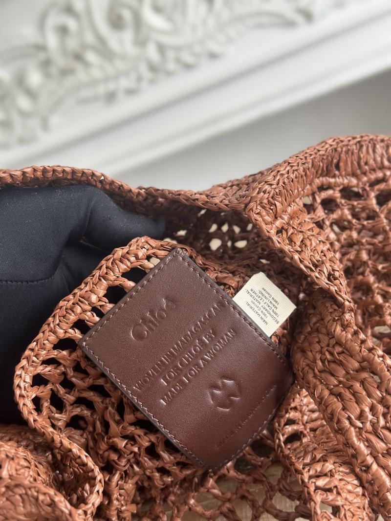 Chloe Raffia Summer Banana tote bag Brown CH25U