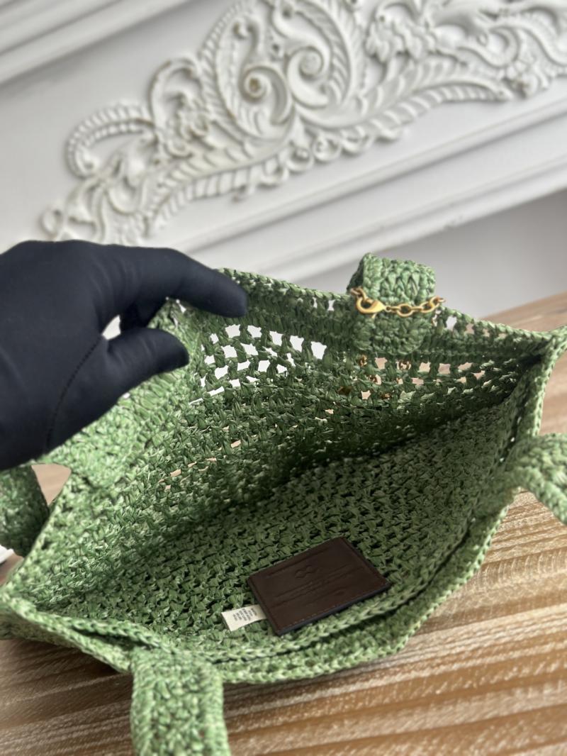 Chloe Raffia Summer Banana tote bag Green CH25U