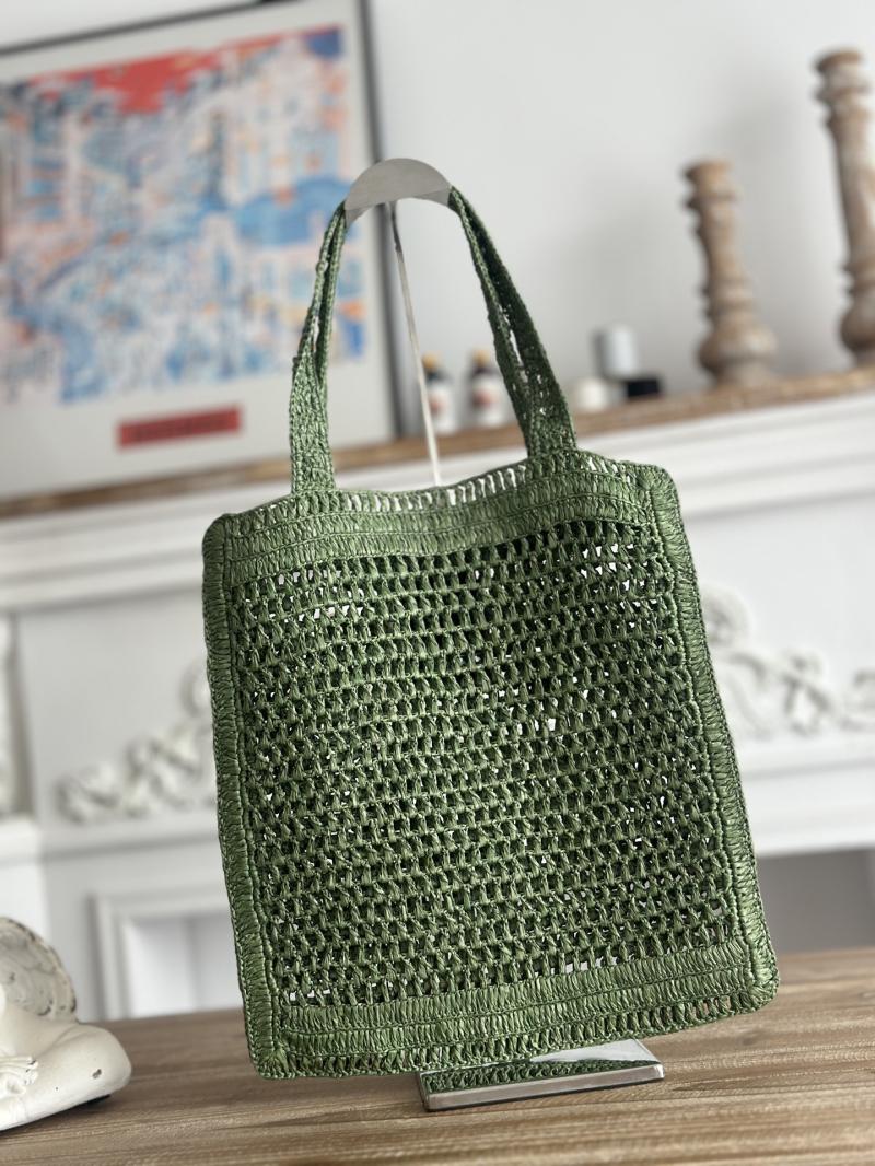 Chloe Raffia Summer Banana tote bag Green CH25U