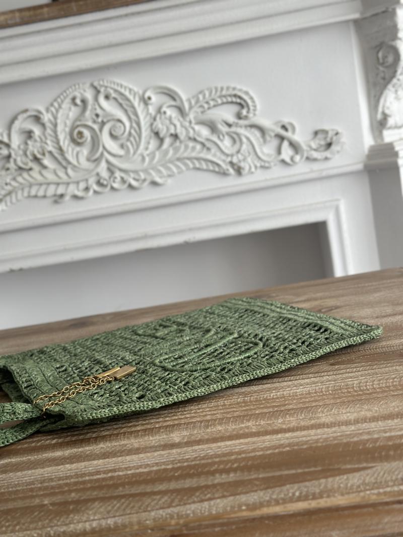 Chloe Raffia Summer Banana tote bag Green CH25U