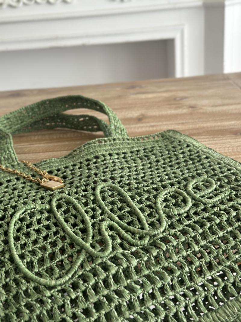 Chloe Raffia Summer Banana tote bag Green CH25U