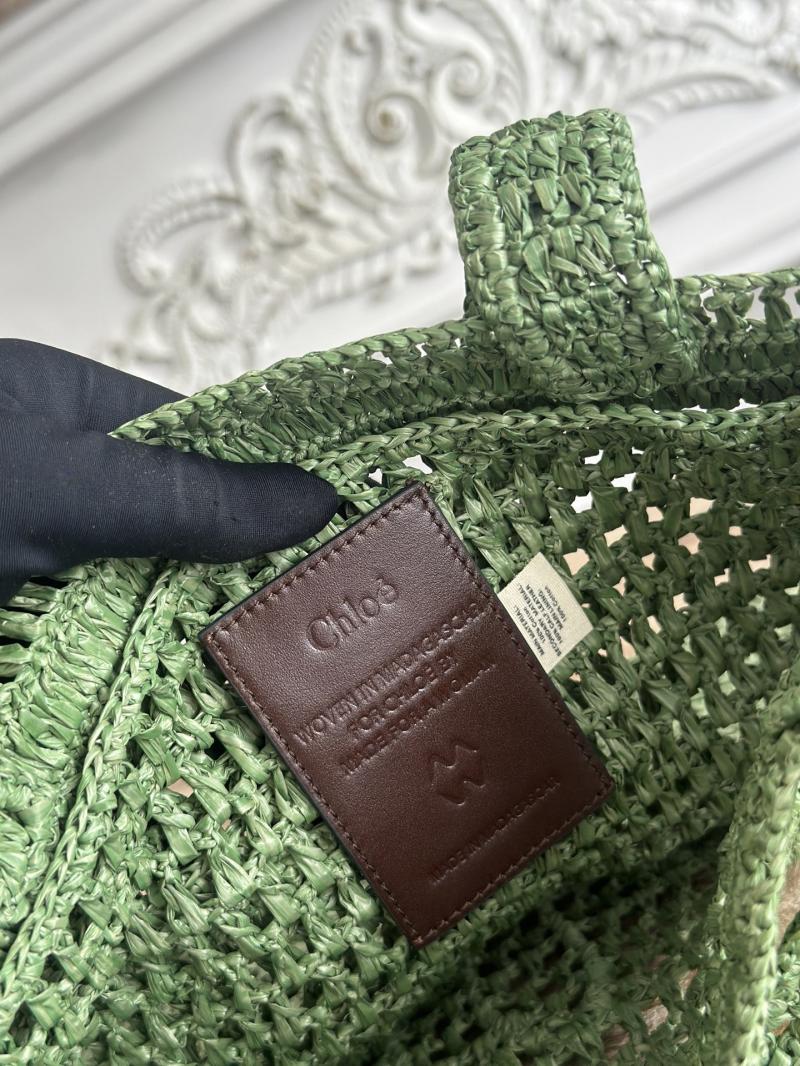 Chloe Raffia Summer Banana tote bag Green CH25U