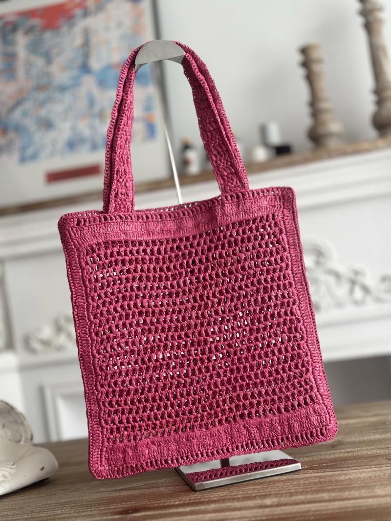 Chloe Raffia Summer Banana tote bag Rose CH25U
