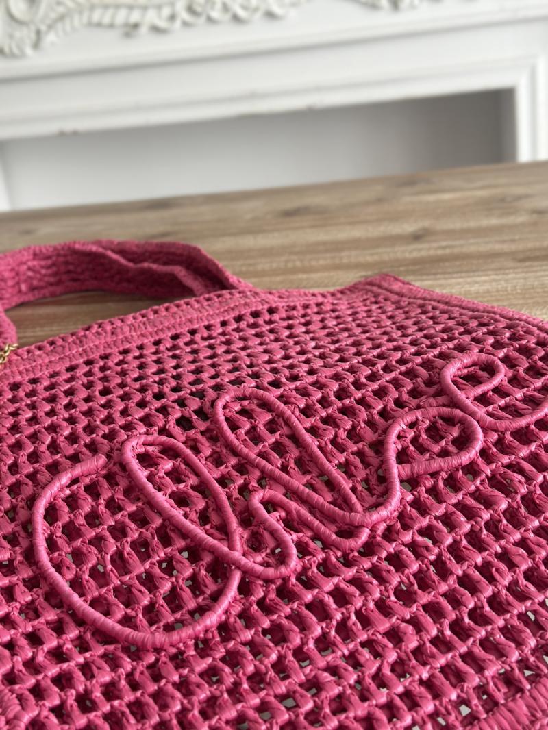 Chloe Raffia Summer Banana tote bag Rose CH25U