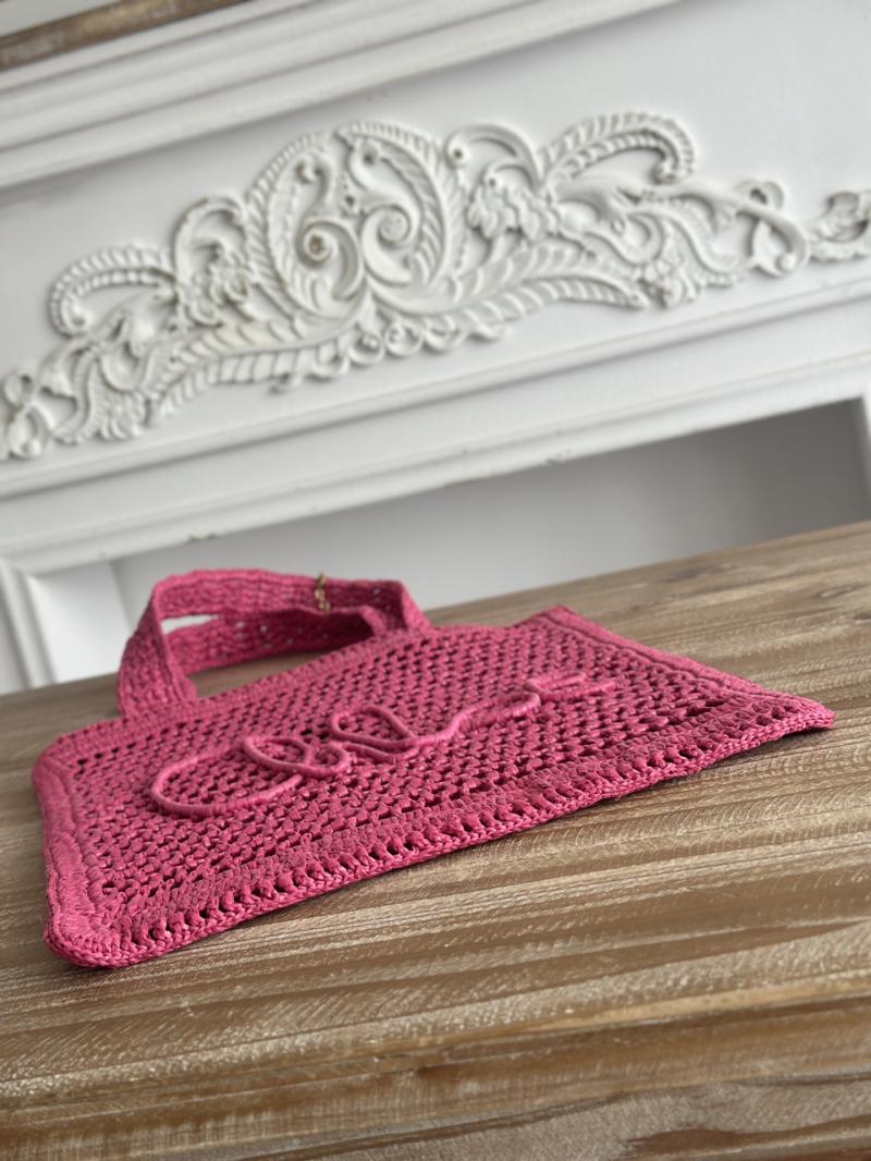 Chloe Raffia Summer Banana tote bag Rose CH25U