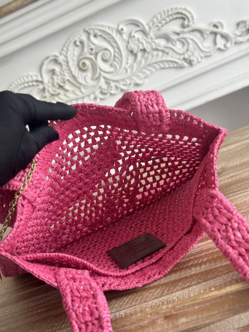 Chloe Raffia Summer Banana tote bag Rose CH25U