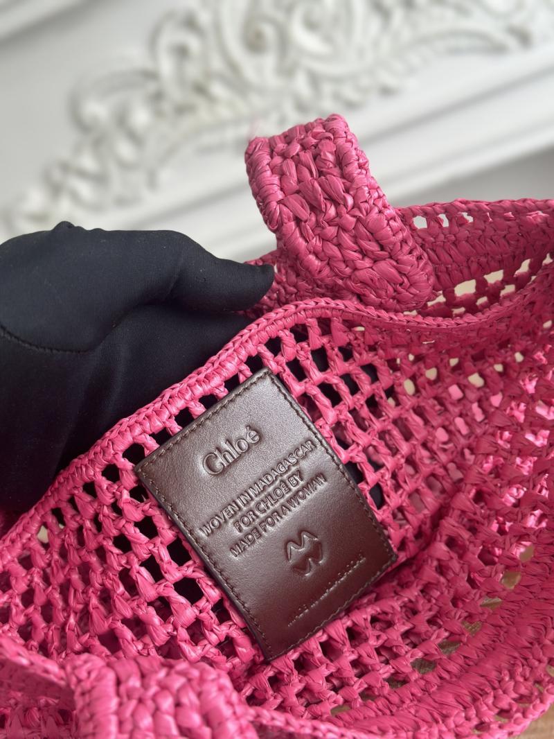 Chloe Raffia Summer Banana tote bag Rose CH25U