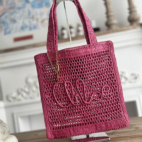 Chloe Raffia Summer Banana tote bag Rose CH25U
