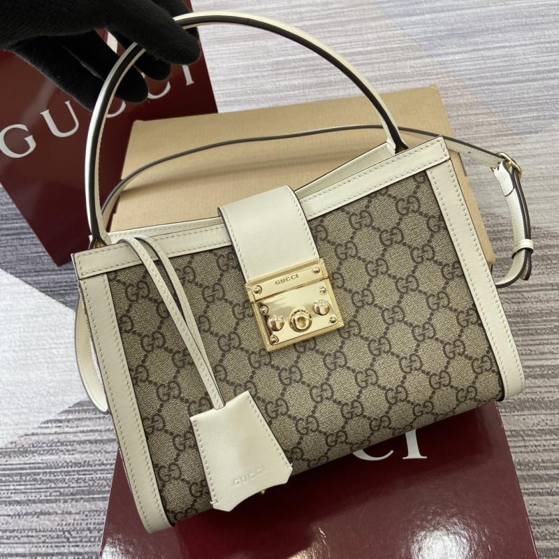 Gucci Padlock medium top handle bag White 838992