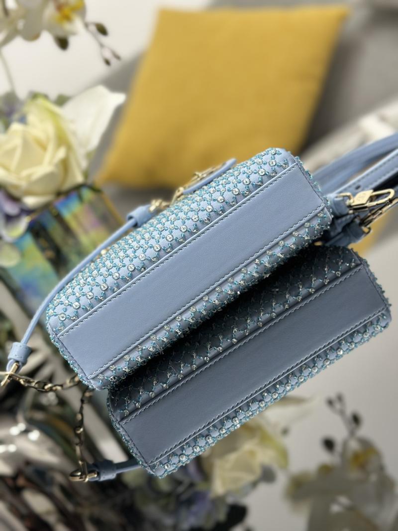 Lady D-Joy Micro Embroidered Bag Blue S0910