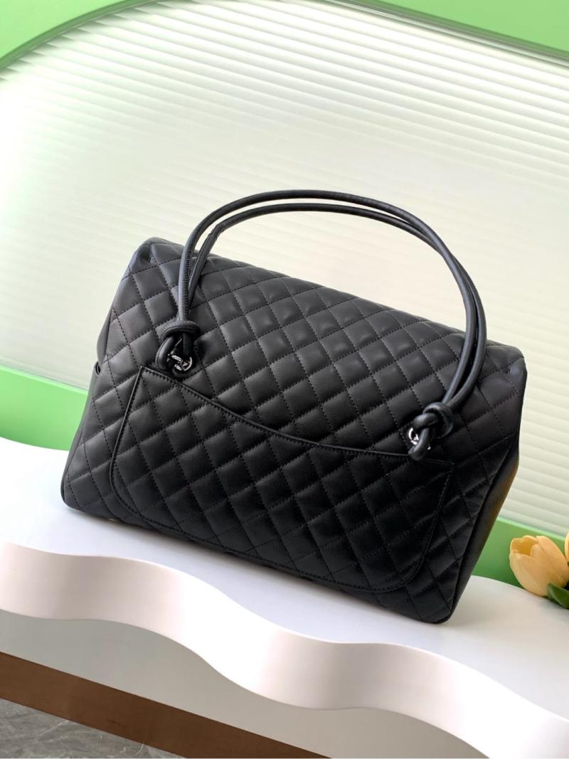 Large Chanel Calfskin Shoulder Bag Black AS6338