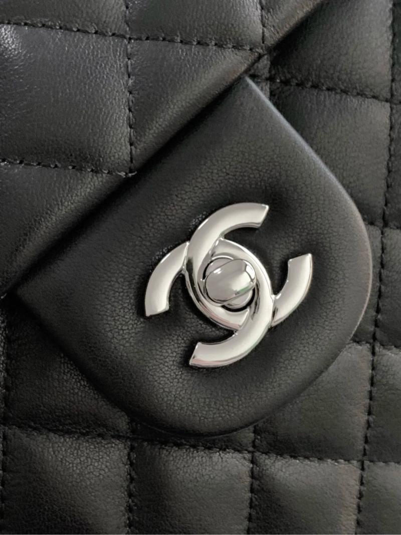 Large Chanel Calfskin Shoulder Bag Black AS6338