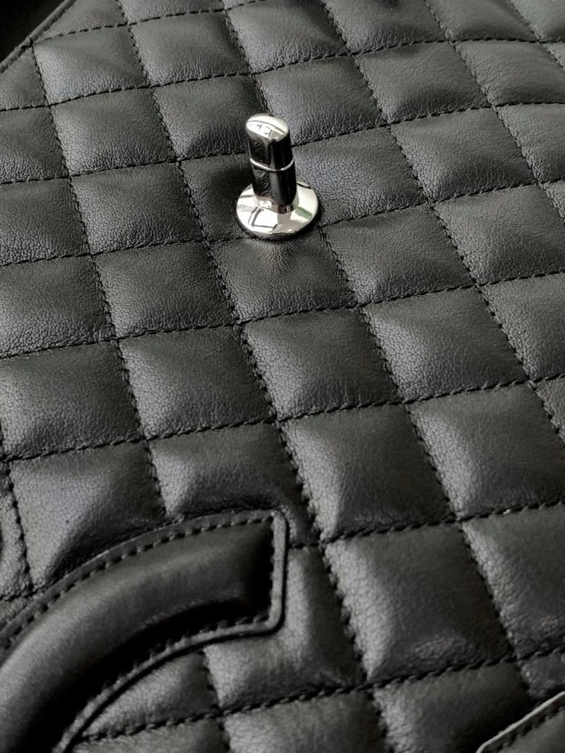 Large Chanel Calfskin Shoulder Bag Black AS6338
