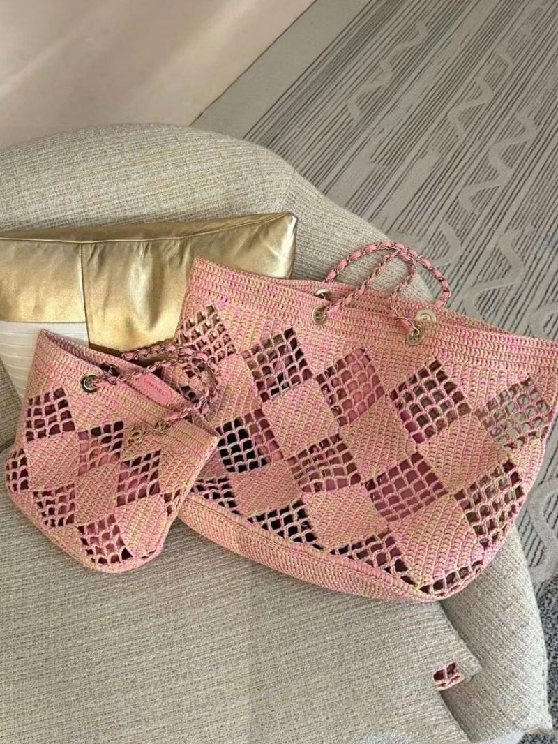 Large Chanel Raffia COCO Beach Bag A15547