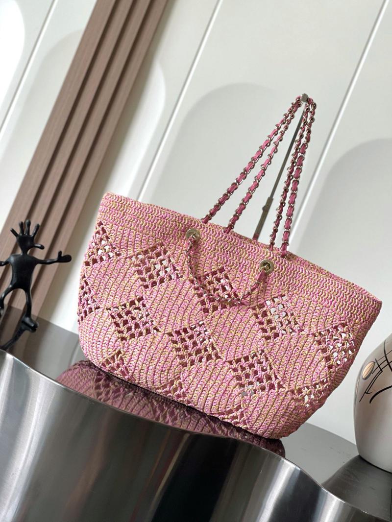 Large Chanel Raffia COCO Beach Bag A15547