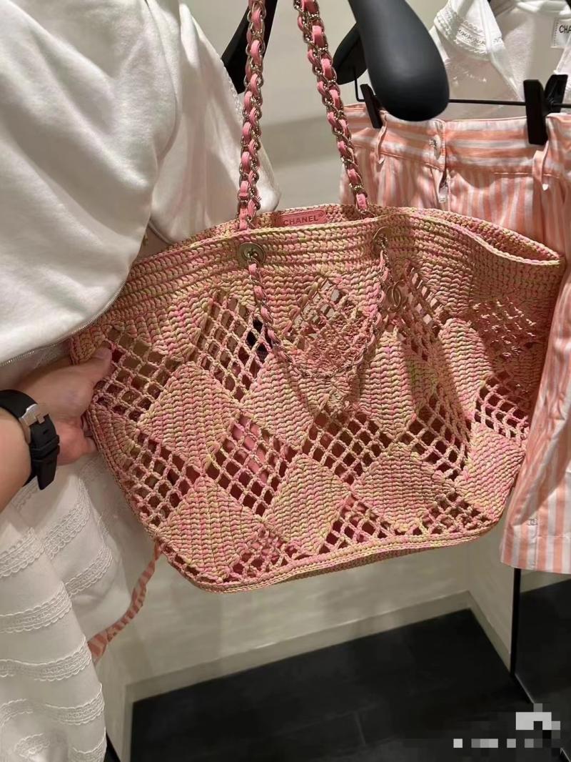 Large Chanel Raffia COCO Beach Bag A15547