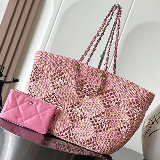 Large Chanel Raffia COCO Beach Bag A15547