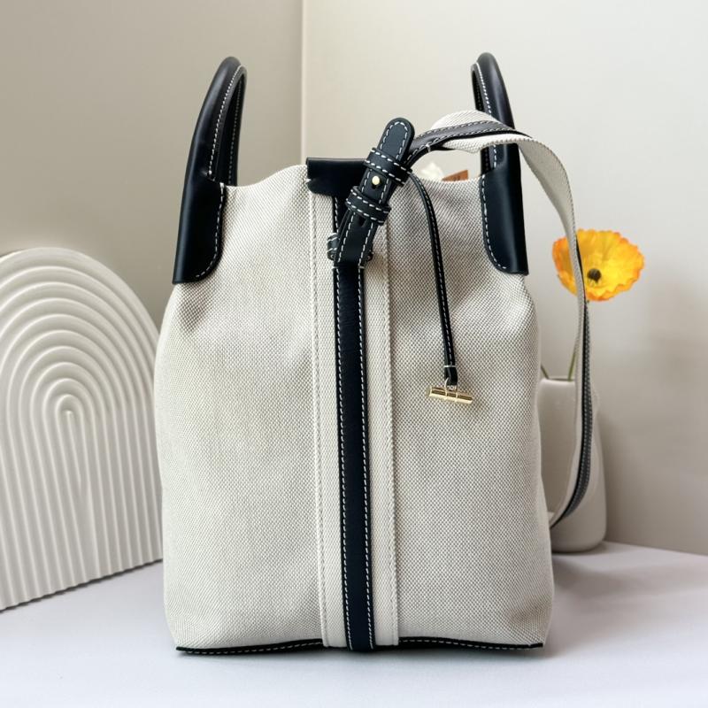 Loro Piana Canvas Large Bale bag Blue FAM9875