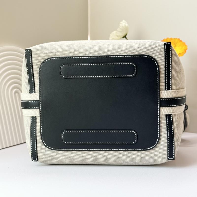 Loro Piana Canvas Large Bale bag Blue FAM9875