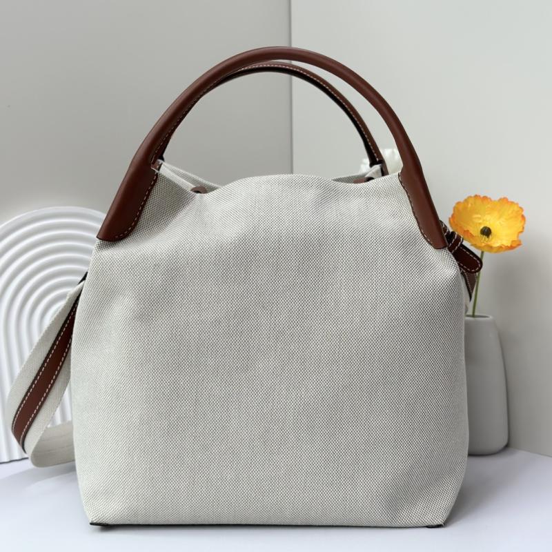 Loro Piana Canvas Large Bale bag Brown FAM9875
