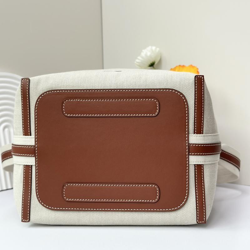 Loro Piana Canvas Large Bale bag Brown FAM9875