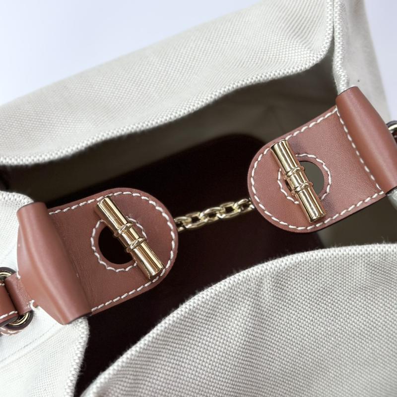 Loro Piana Canvas Large Bale bag Brown FAM9875