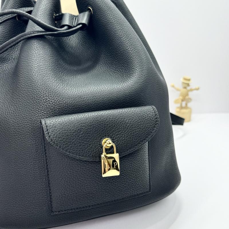 Loro Piana Extra Drawstring backpack L27 Black FAP1404