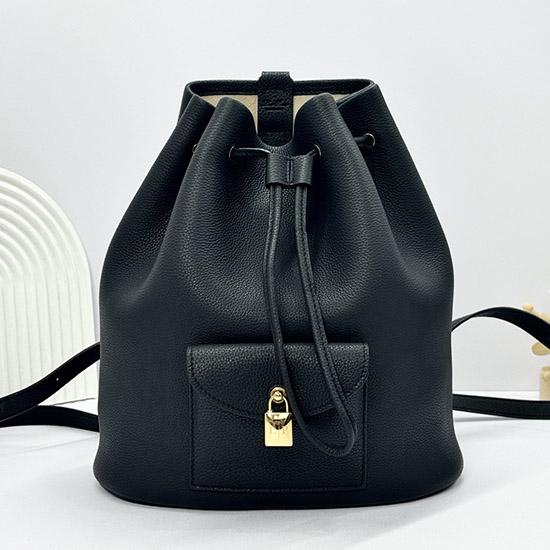 Loro Piana Extra Drawstring backpack L27 Black FAP1404