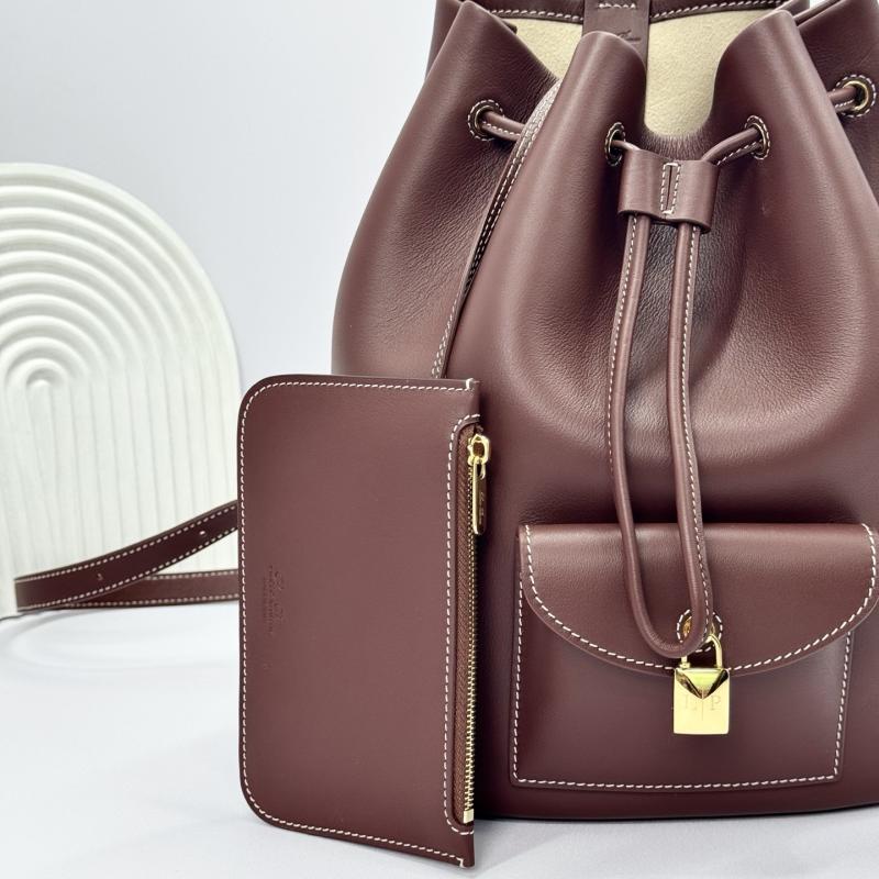 Loro Piana Extra Drawstring backpack L27 Dark Brown FAP4322