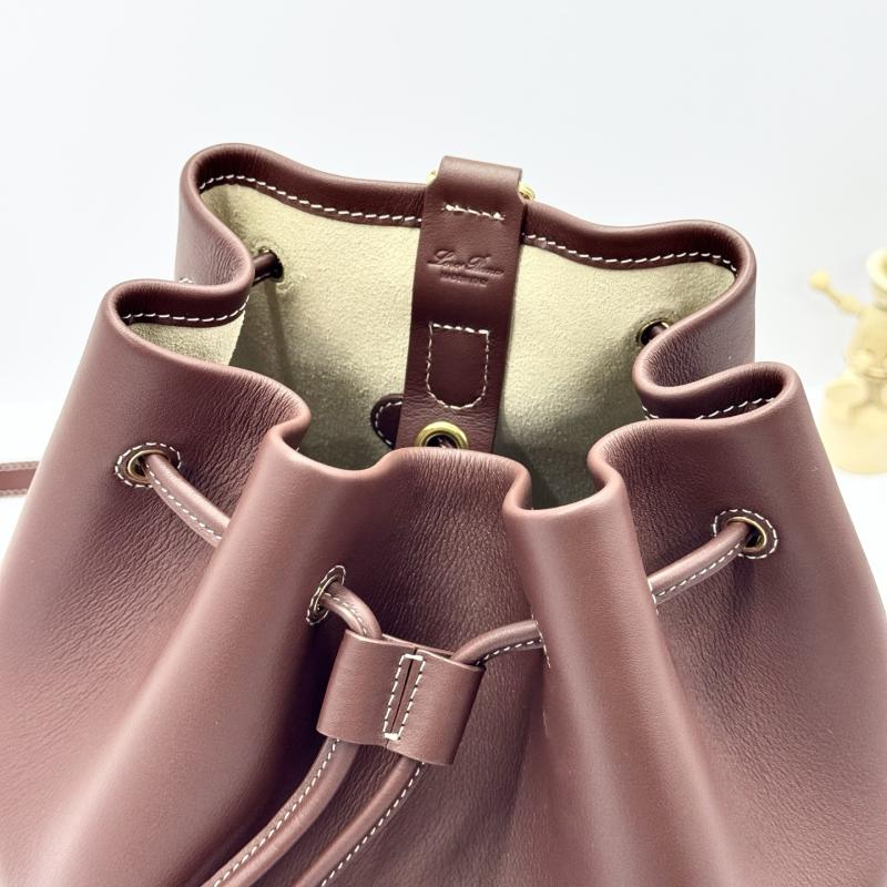 Loro Piana Extra Drawstring backpack L27 Dark Brown FAP4322